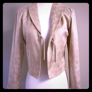 agnes b crop jacket. Light pink w gold detail